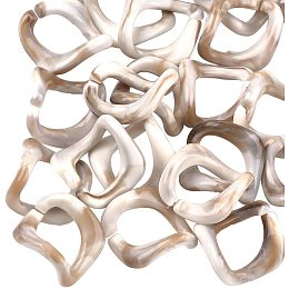 CHGCRAFT 100pcs Acrylic Linking Rings Imitation Gemstone Style Twist Tan Acrylic Linking Rings for Cable Chains Making, 32x31x14mm