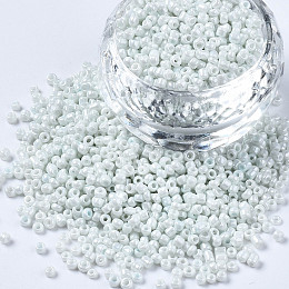 Honeyhandy Glass Seed Beads, Baking Paint, Round Hole, Round, Aqua, 2~3x1.5~2mm, Hole: 0.8mm, about 450g/Pound