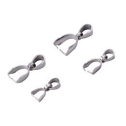 PandaHall Elite 40 pcs 4 Sizes 304 Stainless Steel Pinch Bails Pinch Clip Bail Clasp Dangle Charm Bead Pendant Connector Findings for Pendants Necklace Jewelry DIY Craft Making