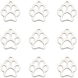 Arricraft 20Pcs 12.9mm Stainless Steel Charms Pendants Dog Paw Prints Jewelry Findings Charms for DIY Crafting and Jewelry Making