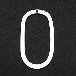 Honeyhandy 201 Stainless Steel Open Back Bezel Pendants, For DIY UV Resin, Epoxy Resin, Pressed Flower Jewelry, Oval, Laser Cut, Stainless Steel Color, 34.5x19x1mm, Hole: 1.2mm