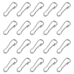 Honeyhandy 201 Stainless Steel Keychain Clasp Findings, Stainless Steel Color, 20x7x2mm