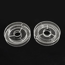 NBEADS 200pcs Plastic Spools, Wheel, Clear, 50x10mm