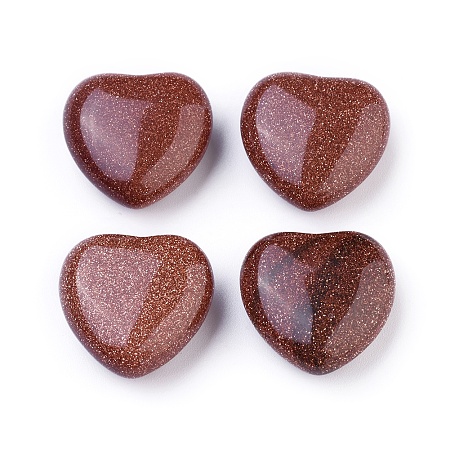 Arricraft Synthetic Goldstone Beads, No Hole/Undrilled, Heart, 25x25x10.5~11mm