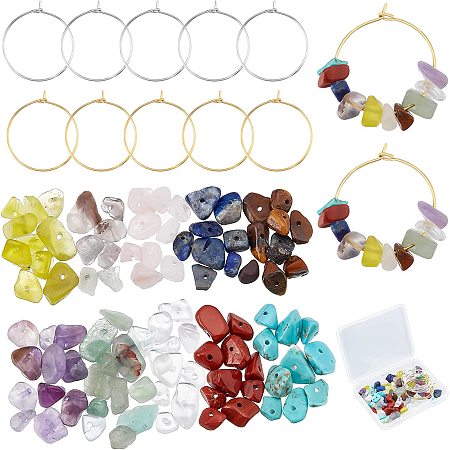 SUNNYCLUE 1 Box 100Pcs 10 Styles Gemstone Wine Glass Beaded Charm Wine Glass Charms Markers Tags Identification Drink Markers Making Kit for Stem Glasses Wine Tasting Party Favors Decorations DIY