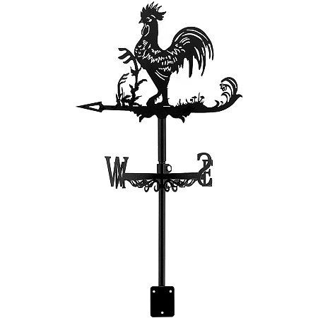 ARRICRAFT 1 Set Rooftop Wind Vane Rooster Retro Metal Wind Direction Indicator Floor Nails and Wall Fixing Devices Used for Garden Decoration and Yard Decoration