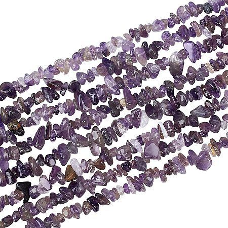 Arricraft 5~8mm Nature Chip Stone Beads, Natural Amethyst Beads, Gemstone Loose Beads for Bracelet Necklace Jewelry Making (4 Strands)