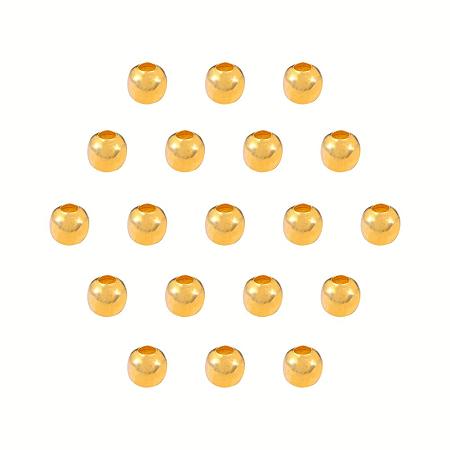 PandaHall Elite 800pcs 5mm Smooth Round Spacer Beads Iron Golden Seamless Loose Metal Beads for DIY Jewelry Making Findings