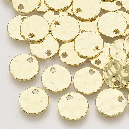 Honeyhandy Alloy Charms, Flat Round, Light Gold, 10x1mm, Hole: 1.5mm