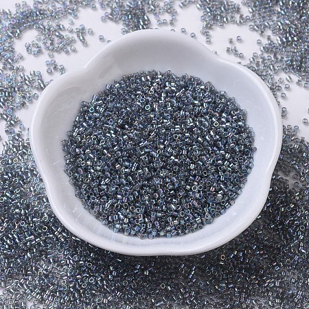 MIYUKI® Delica Beads, Cylinder, Japanese Seed Beads, 11/0, (DB0179) Transparent Gray AB, 1.3x1.6mm, Hole: 0.8mm; about 2000pcs/10g