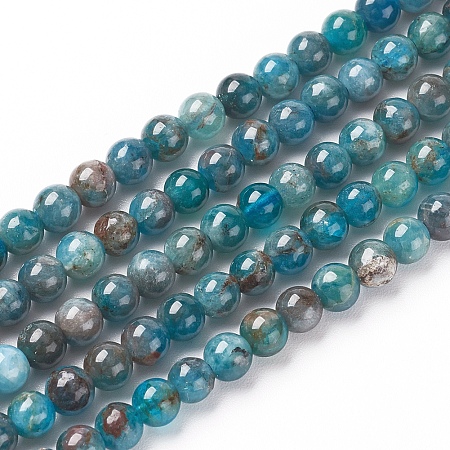 ARRICRAFT Natural Apatite Beads Strands, Round, 4~4.5mm, Hole: 0.7mm, about 93pcs/strand, 15.55 inches(39.5cm)