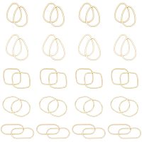 CHGCRAFT 40Pcs Oval Teardrop Square Open Bezel Charms Connectors Golden Hollow Linking Rings Charms for Dangle Beading Hoop Jewelry Making