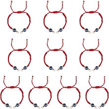 CHGCRAFT 10Pcs Adjustable Braided Nylon Thread Link Bracelets Resin Evil Eye Bracelet Resin Bead Flat Knot Half-Finished Bracelet with Brass Beads and Jump Rings for DIY Bracelet Making