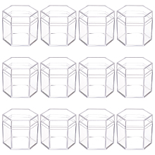 BENECREAT Plastic Transparent Hexagon Storage Box, for Candy, Biscuit, Clear, 56x50x50mm, Inner Diameter: 45mm