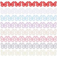 GORGECRAFT 64Pcs 8 Colors Butterfly Lace Trim Embroidery Butterflies Appliques Sew Iron On Patch Organza Patches Sewing Fabric Embellishments for Wedding Bridal Hair Clothes Dress Decor DIY Craft