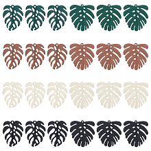 PandaHall Elite 24pcs Monstera Leaf Charms, 2 Sizes Tropical Leaf Pendant 4 Colors Hollow Leaves Pendants Metal Embellishments for Spring Summer Jewelry Making Bracelet Necklace Earring Decoration