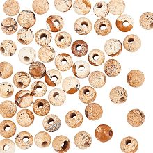 OLYCRAFT 50pcs 6mm Natural Picture Jasper Beads Natural Stone Beads Loose Gemstone Round Beads 2mm Large Hole Spacer Bead for Necklaces Bracelets Earrings Jewelry Making