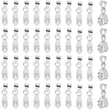 DICOSMETIC 70Pcs Pendant Pinch Bails Brass Pinch Clasp Bails Platinum Ice Pick and Pinch Bails Small Bead Pendant Connector for DIY Necklace Jewelry Making, Hole: 4x4.5mm, Pin: 1mm