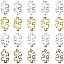 PandaHall Elite 60 pcs 4 Colors Tibetan Style Alloy Autism Awareness Charms Puzzle Piece Metal Link for Bracelet Jewelry DIY Craft Making