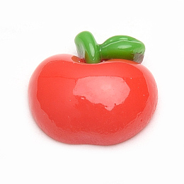 Honeyhandy Resin Cabochons, Apple, Red, 16.5x15.5x6mm