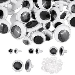 PandaHall Elite 60 Sets Safety Eye 6 Sizes Wiggle Googly Eyes Craft Eyes Black Stuffed Animal Eyes with Washers for Amigurumi Puppet Teddy Bear Crochet Plush Animal Making 10/12/13.5/18/20/23mm