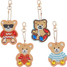 SUNNYCLUE Bear Diamond Art Painting Keyrings Bear 5D Diamond Art Painting with Resin Rhinestone Keychain Kits for Adult Beginner Bag Backpack Keyring Mosaic Making