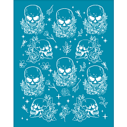 OLYCRAFT Silk Screen Printing Stencil, for Painting on Wood, DIY Decoration T-Shirt Fabric, Skull Pattern, 100x127mm