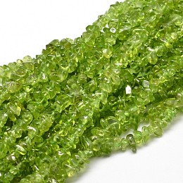 Honeyhandy Natural Olive Quartz Chip Beads Strands, 5~14x4~10mm, Hole: 1mm, about 15.5 inch~16.1 inch