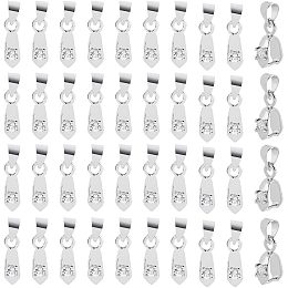 DICOSMETIC 70Pcs Pendant Pinch Bails Brass Pinch Clasp Bails Platinum Ice Pick and Pinch Bails Small Bead Pendant Connector for DIY Necklace Jewelry Making, Hole: 4x4.5mm, Pin: 1mm