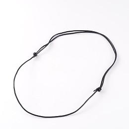 Honeyhandy Adjustable Cowhide Leather Cord Necklace Making, Black, 18.5 inch, 1.7mm