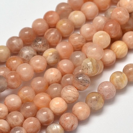 Arricraft Round Natural Sunstone Beads Strands, 6mm, Hole: 1mm, about 62pcs/strand, 15.4 inches