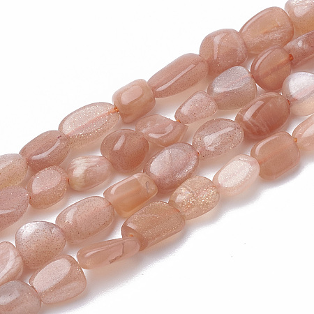 Arricraft Natural Sunstone Beads Strands, Nuggets, 6~11x5~7x3~5mm, Hole: 1mm, about 51pcs/strand, 15.7 inches