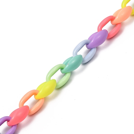 Honeyhandy Handmade Acrylic Cable Chains, for Handbag Chain Making, Colorful, 16x11x6.5mm, 39.37 inch(1m)/strand