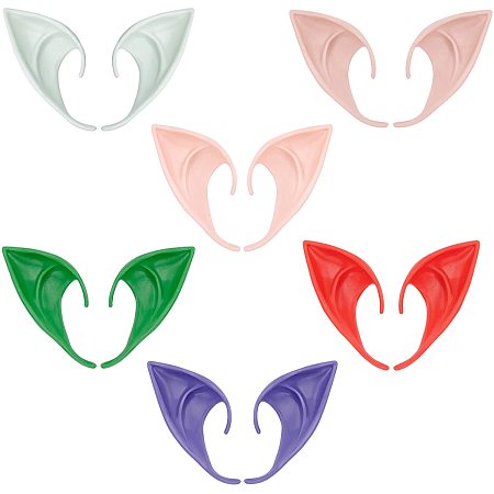 PandaHall Elite 6 Colors Elf Ears, Fairy Pixie Cosplay Soft Pointed Ears Dress Up Costume Masquerade Accessories for Halloween Christmas Party Elven Vampire Fairy Ears