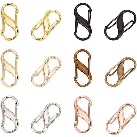 PandaHall 7 Colors 14Pcs Adjustable Metal Buckles for Chain Strap Bag, Chain Links Tiny Metal Clip for Shorten Your Bag Chain Length, Bag Chain Length Accessories