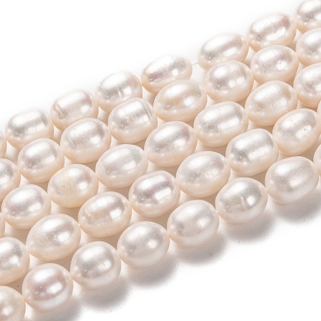 ARRICRAFT Natural Cultured Freshwater Pearl Beads Strands, Rice, Bisque, 12~14x10~11mm, Hole: 0.6mm, about 29pcs/strand, 13.78 inches(35cm)