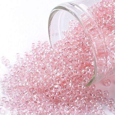 TOHO Round Seed Beads, Japanese Seed Beads, (289) Light French Rose Transparent Luster, 11/0, 2.2mm, Hole: 0.8mm, about 1110pcs/10g