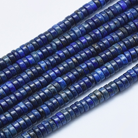 Arricraft Natural Lapis Lazuli Beads Strands, Dyed, Heishi Beads, Flat Round/Disc, 4x2~2.5mm, Hole: 0.5mm, about 200pcs/strand, 15.7 inches(40cm)