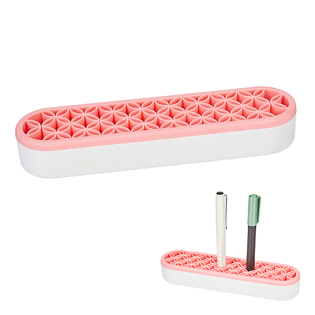 Gorgecraft Portable Silicone Makeup Brush Holder, Cosmetic Organize, Pink, 21x5.1x3.4cm