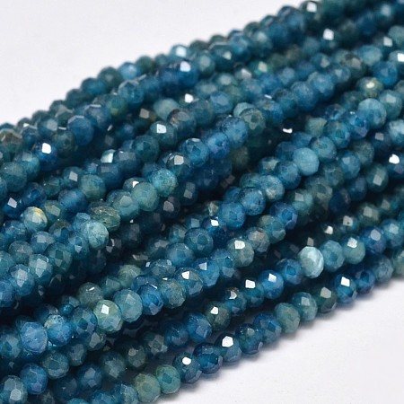 ARRICRAFT Faceted Rondelle Natural Apatite Bead Strands, 3x2mm, Hole: 1mm, about 187pcs/strand, 15.5