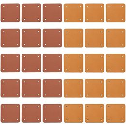 OLYCRAFT 30Pcs 2 Colors Imitation Leather Label Tags Leather Blank Tag 2x2 Inch Square Leather Labels with 4-Hole Blank Imitation Leather Tags for Stamping DIY Labels Jeans Bags Accessories DIY Crafts