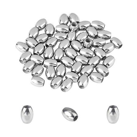 Unicraftale 304 Stainless Steel Spacer Beads, Barrel, Stainless Steel Color, 6x5mm, Hole: 2.5mm, 50pcs/box