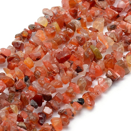 Arricraft Natural Carnelian Beads Strands, Dyed & Heated, Chip, 5~8mm, Hole: 1mm, about 33 inches(84cm)