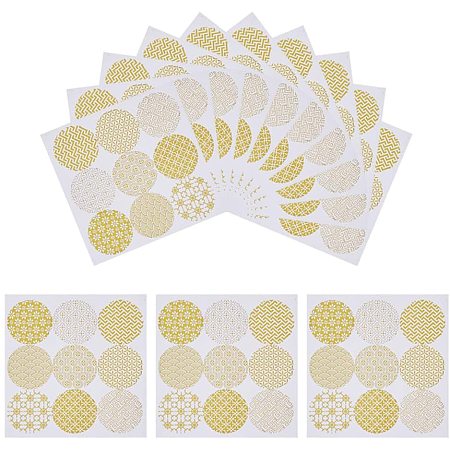 Arricraft 50 Sheets Circle Envelope Seals Stickers Paster Picture Stickers Decorative Label Stickers for Gift Box Album Embellishment DIY Scrapbooking Decoration (450pcs Totally)