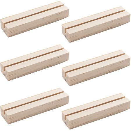 OLYCRAFT 20pcs Wood Place Card Holders Wood Sign Holders Table Number Stands for Wedding Party Events Decoration Double Side Display Mini Blackboard