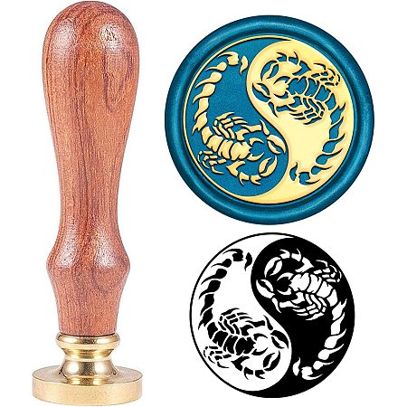 ARRICRAFT Wax Seal Stamp Tai Chi Scorpions Pattern Seal Stamp with 1.2