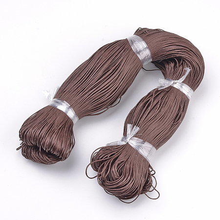 Honeyhandy Waxed Cotton Cord, Coconut Brown, 1mm, about 360yard/bundle(330m/bundle)