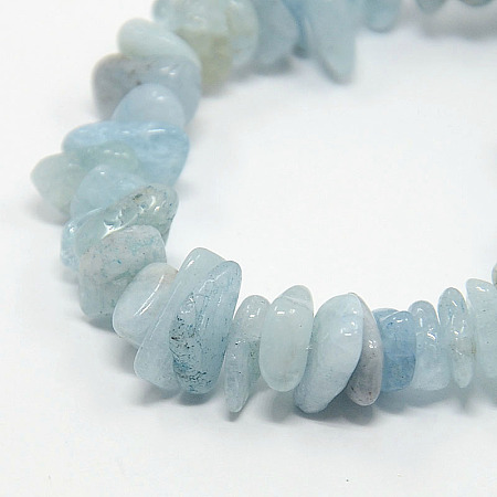 ARRICRAFT Natural Aquamarine Chips Beads Strands, 8~16x5~11x2~4mm, Hole: 1mm, about 15.7 inches