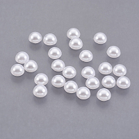 Honeyhandy 5000pcs ABS Plastic Imitation Pearl Cabochons, Half Round, White, 5x2.5mm