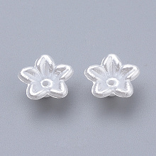 Honeyhandy ABS Plastic Imitation Pearl Beads, Flower, White, 10x10.5x5mm, Hole: 1mm